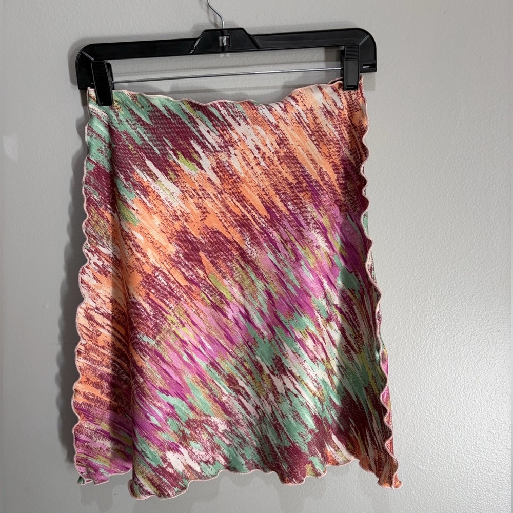 Y2K Reversible Boho Abstract Floral Mini Skirt Festival